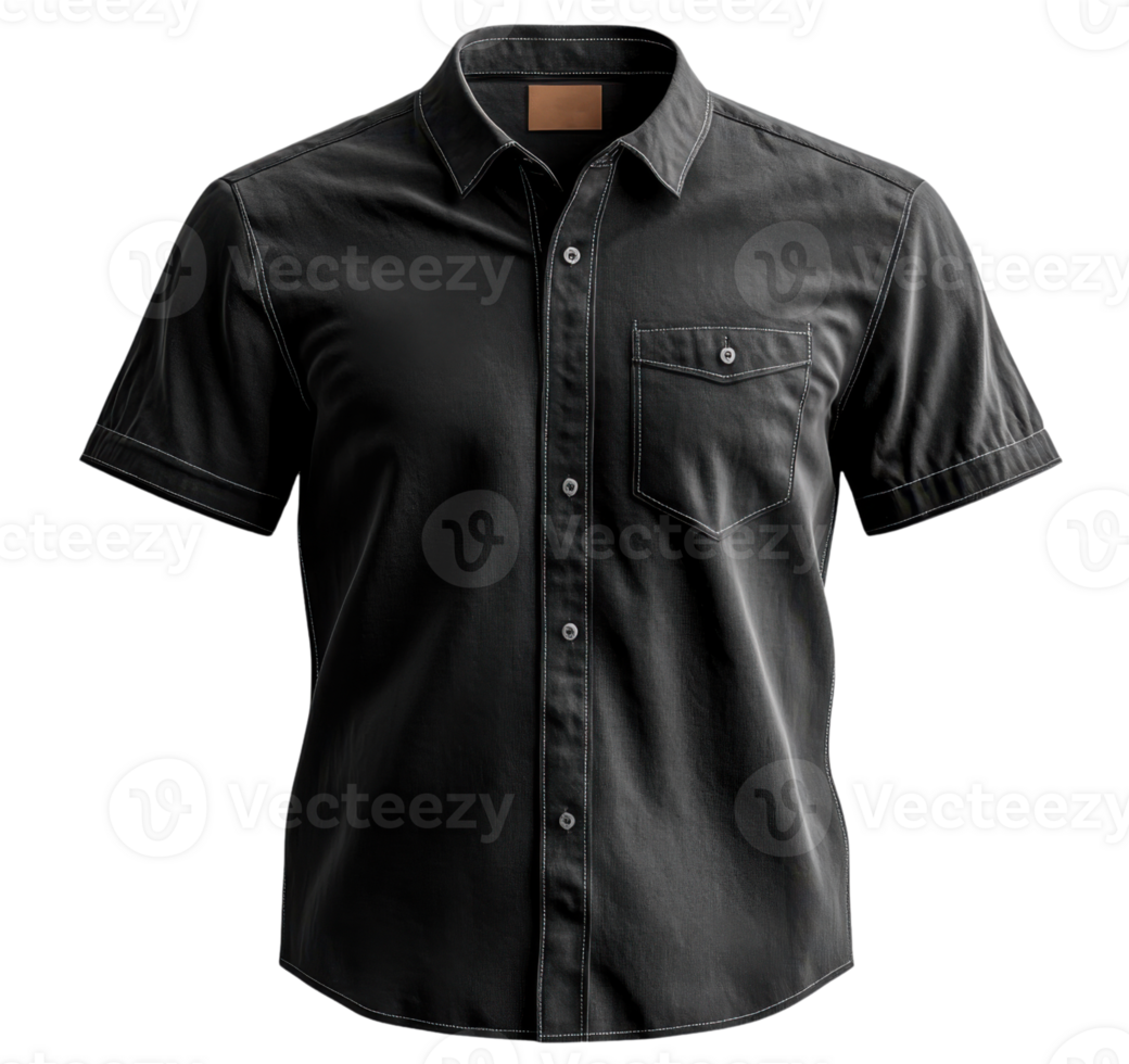 Short sleeve shirt design with pocket and button closure png