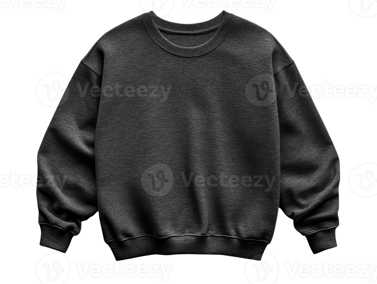 cozy black sweatshirt with relaxed fit and long sleeves, perfect for casual wear png
