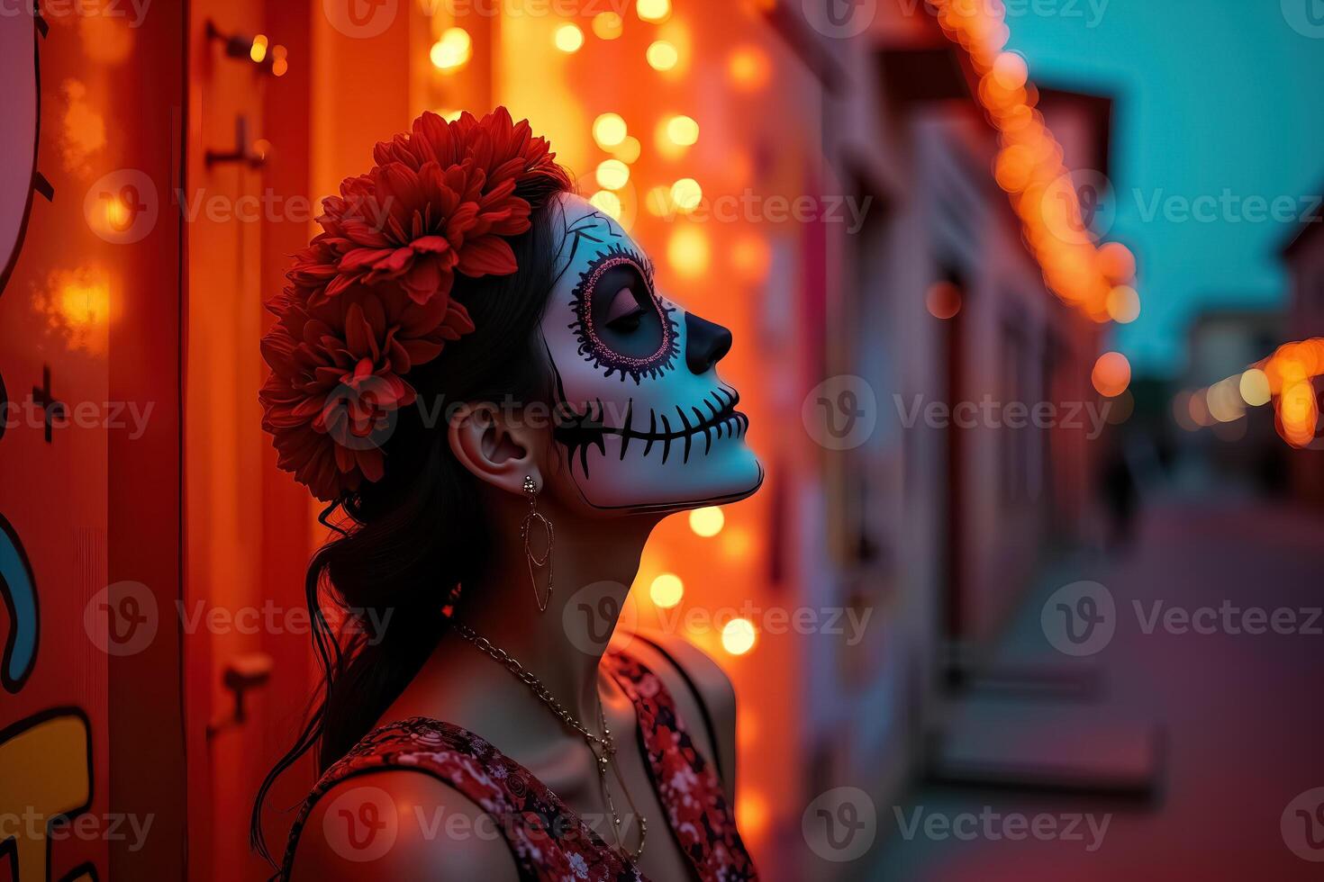 Beautiful Dia de Muertos Celebration Captured with Vibrant Colors and Elegance photo