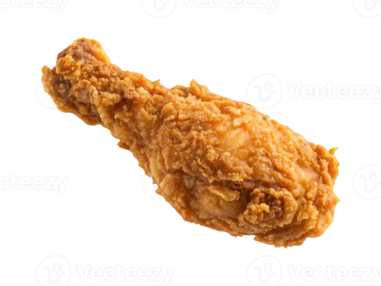 Crispy fried chicken drumstick with golden brown coating, delicious and appetizing png