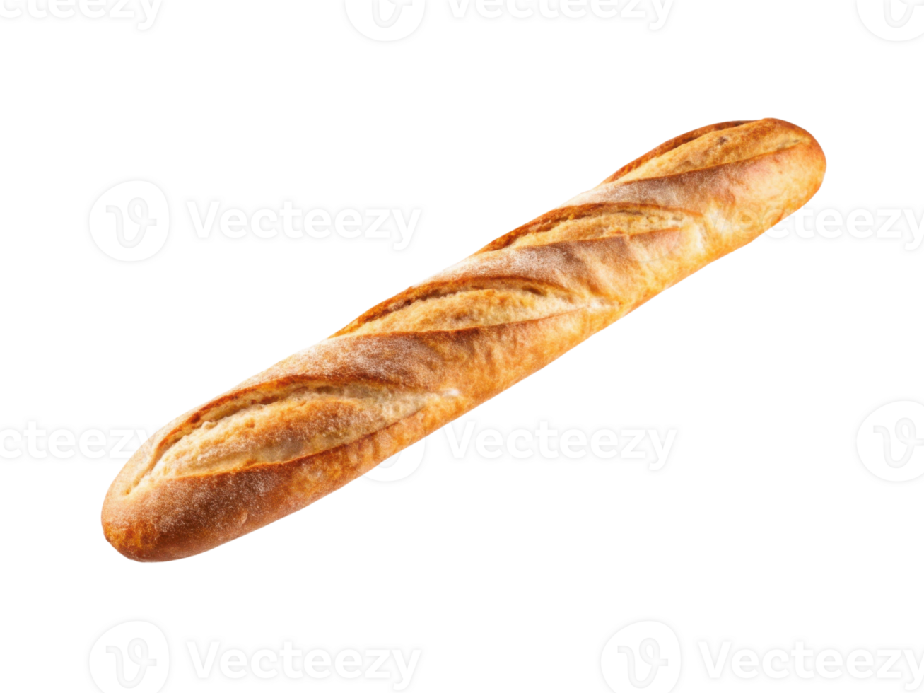 Fresh baguette with crispy crust and soft interior png