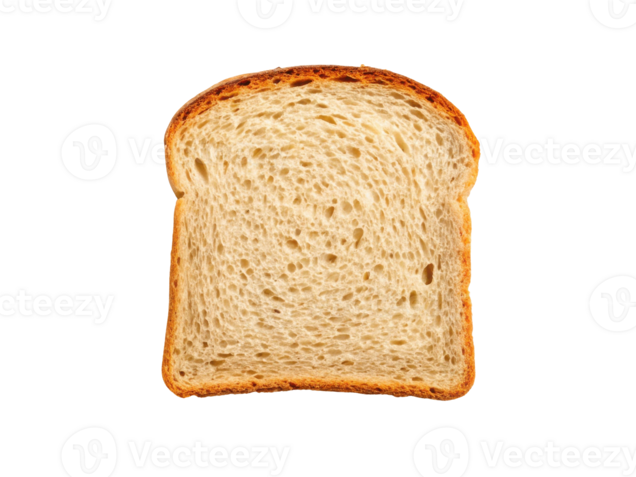 Fresh slice of bread with golden crust and soft texture png