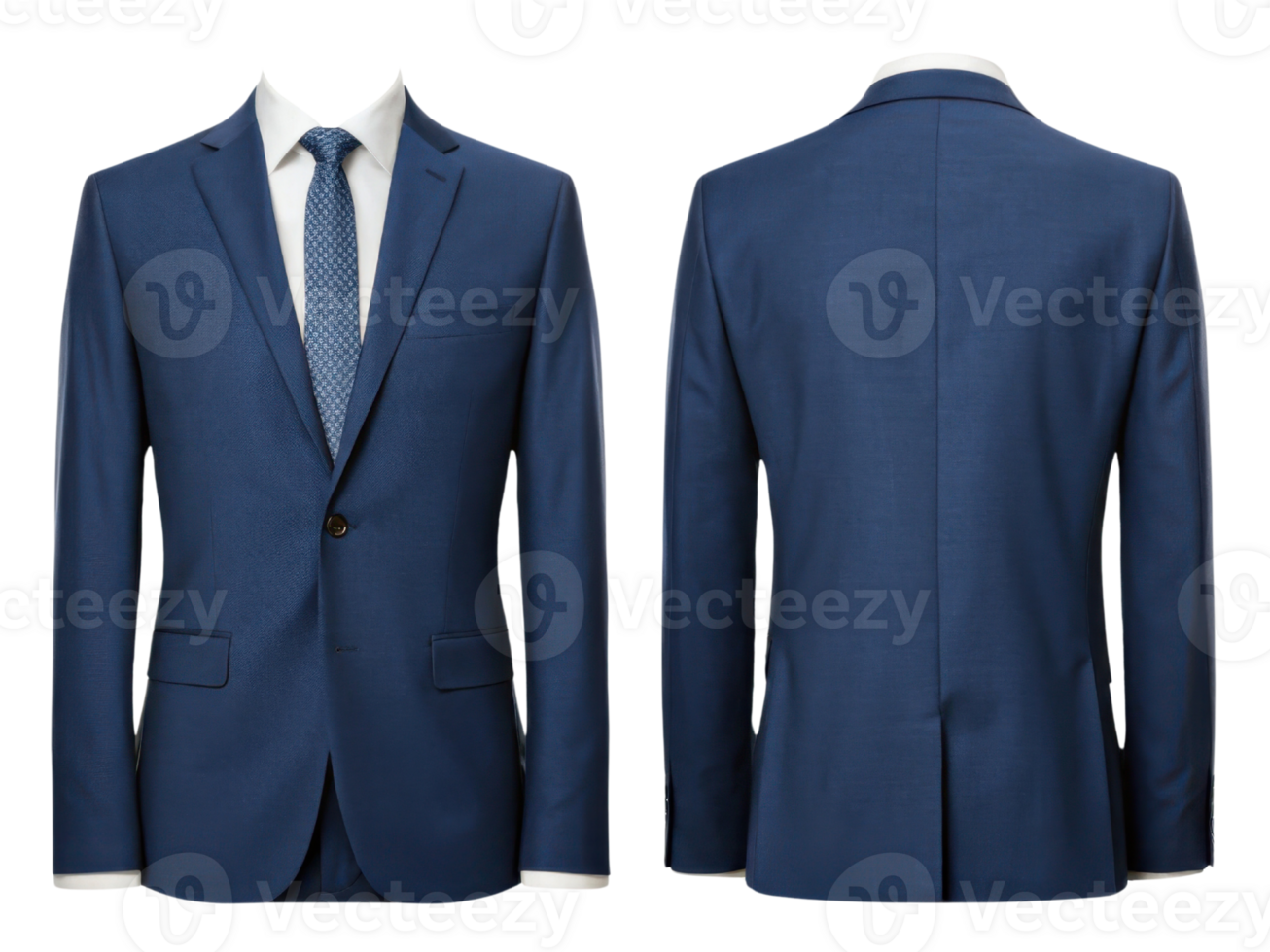 Elegant blue suit jacket with modern fit and stylish details. Perfect for formal occasions png
