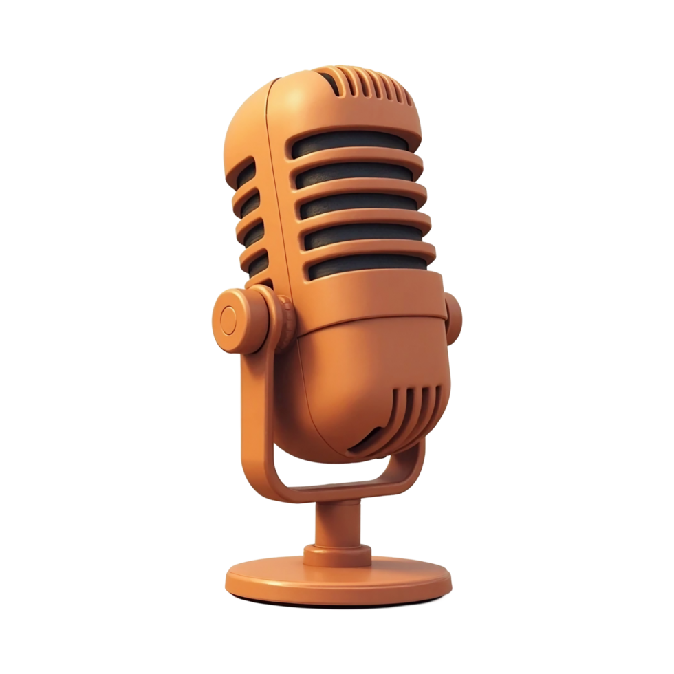 single clay microphone clipart transparent background png