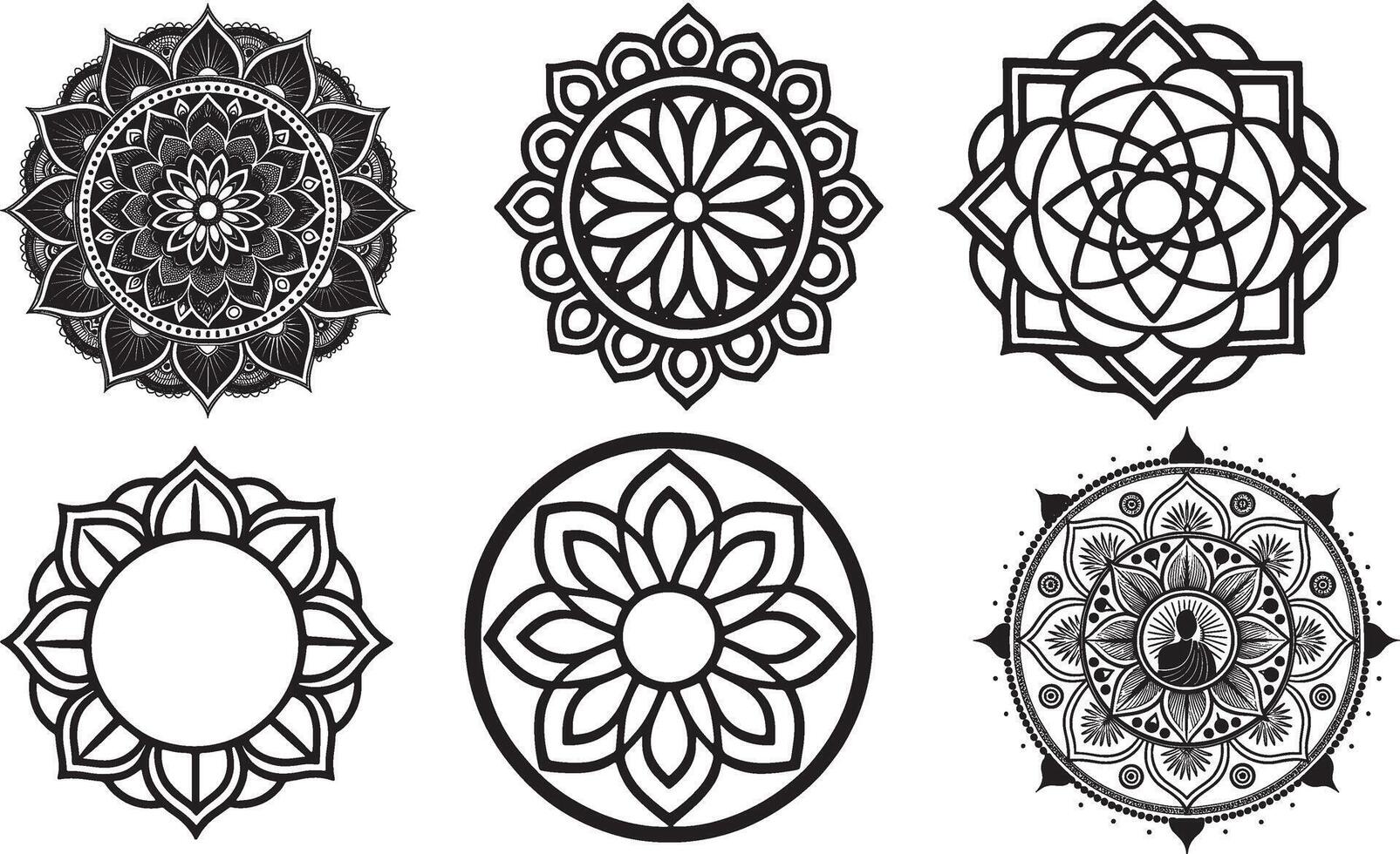 geometric icon symbol for pattern, logo, decoration outline style vector