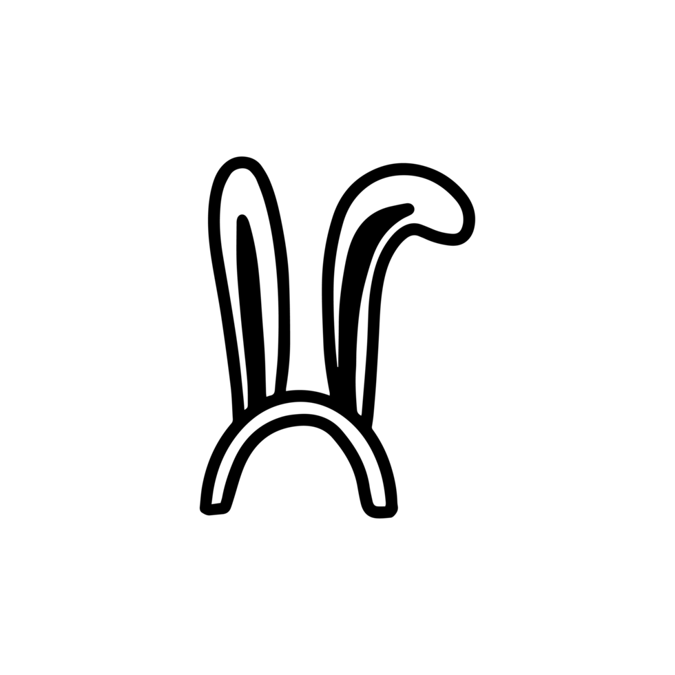 Cute rabbit ears hat. Bunny ears.doodle style png