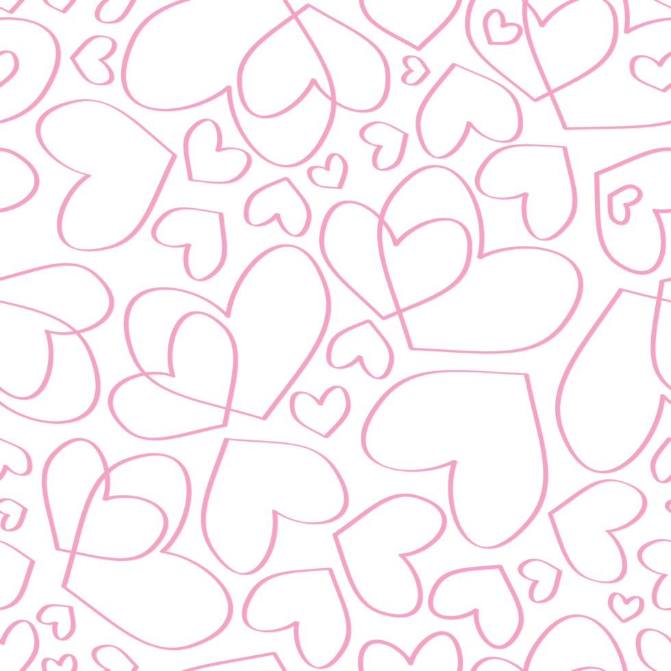 Pink Valentine's Day romantic pattern with hearts png