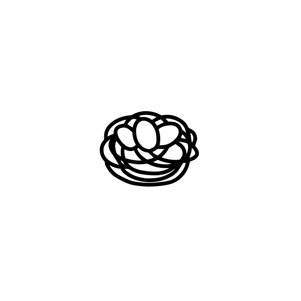A basket of eggs. Easter basket.doodle style png