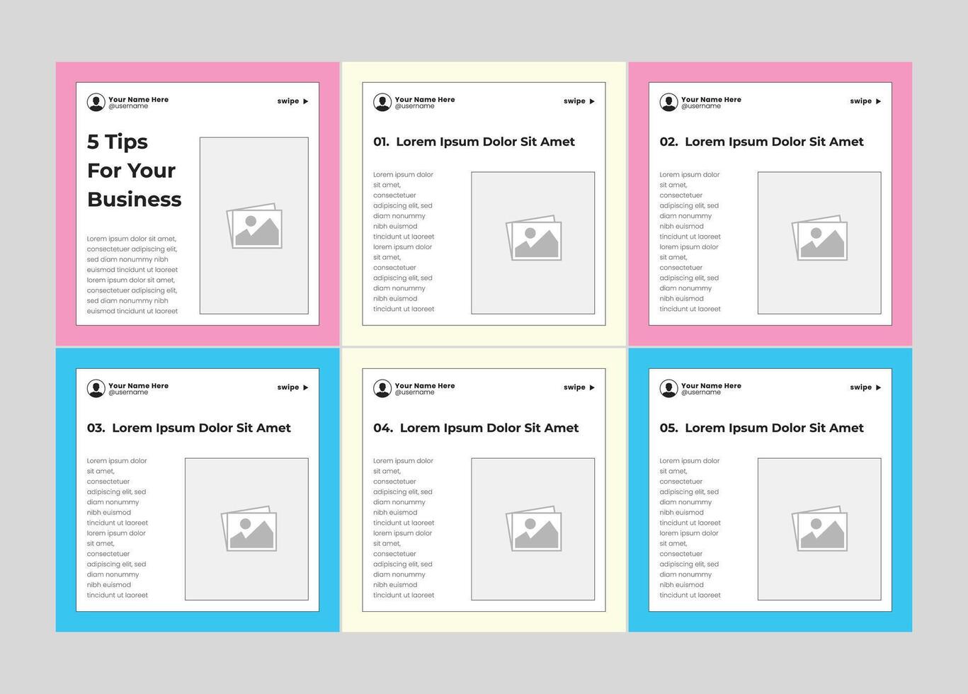 influencer carousel blog posts design, motivational text quotes template vector