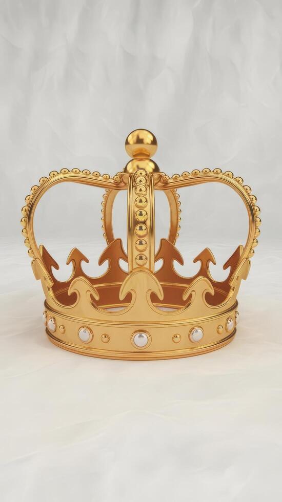 The golden crown symbolizes the king queen and princess on a white background 3d rendering photo