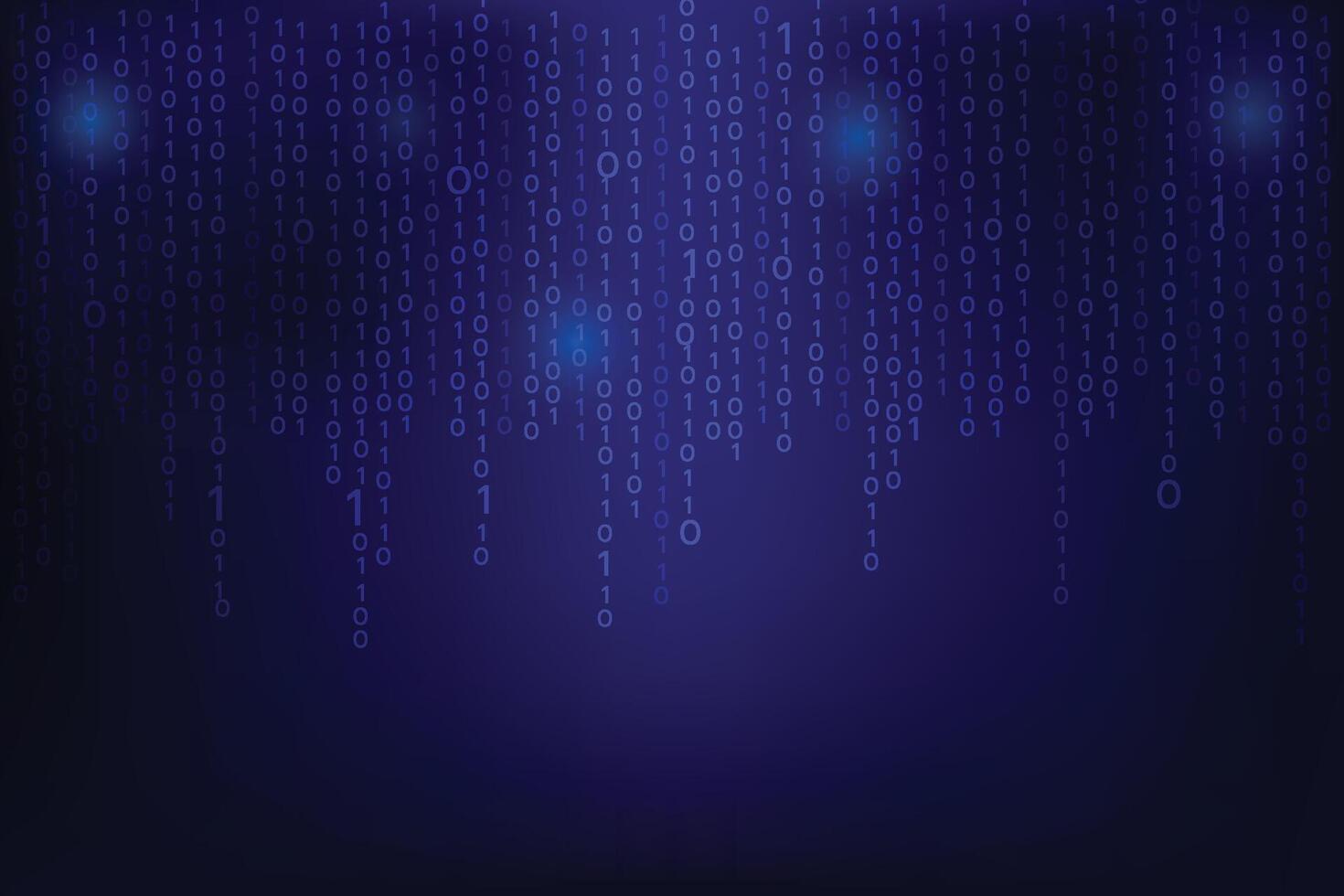 Abstract Technology binary code Random blue digits on screen, Big data vector