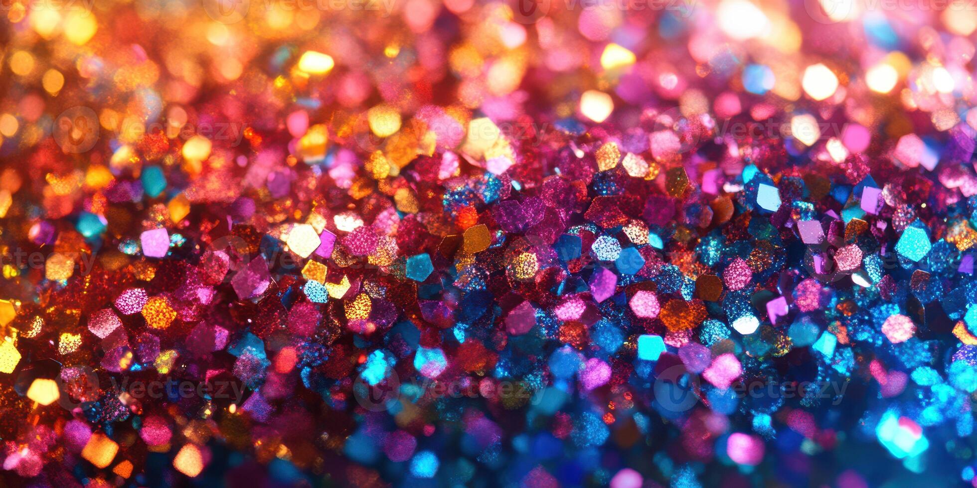 Colorful glitter sparkles creating a vibrant and dazzling texture for artistic projects photo