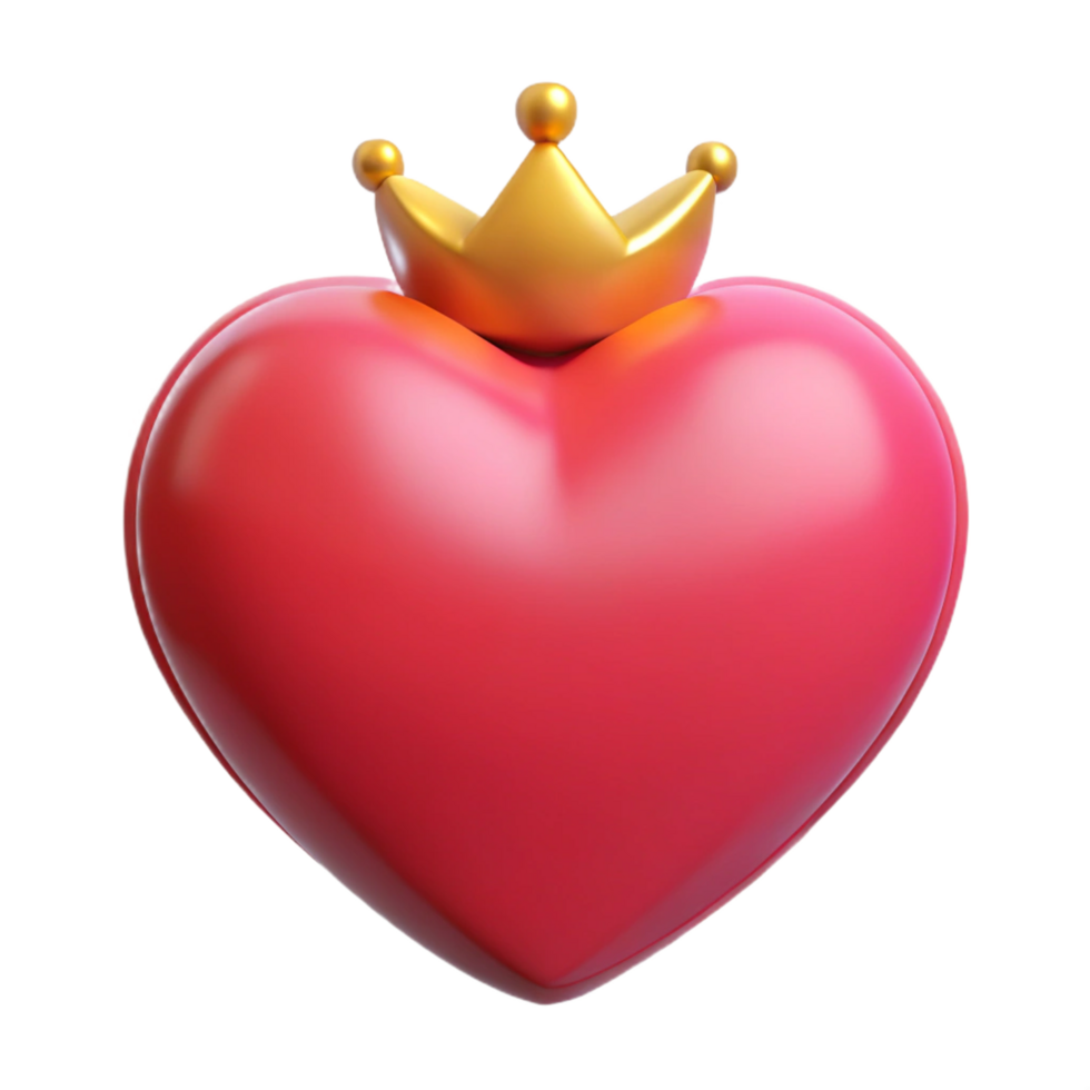 Royal emblem featuring a heart and crown png