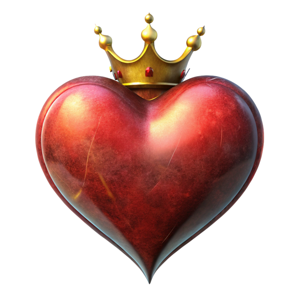 Romantic icon featuring a crowned heart shape png