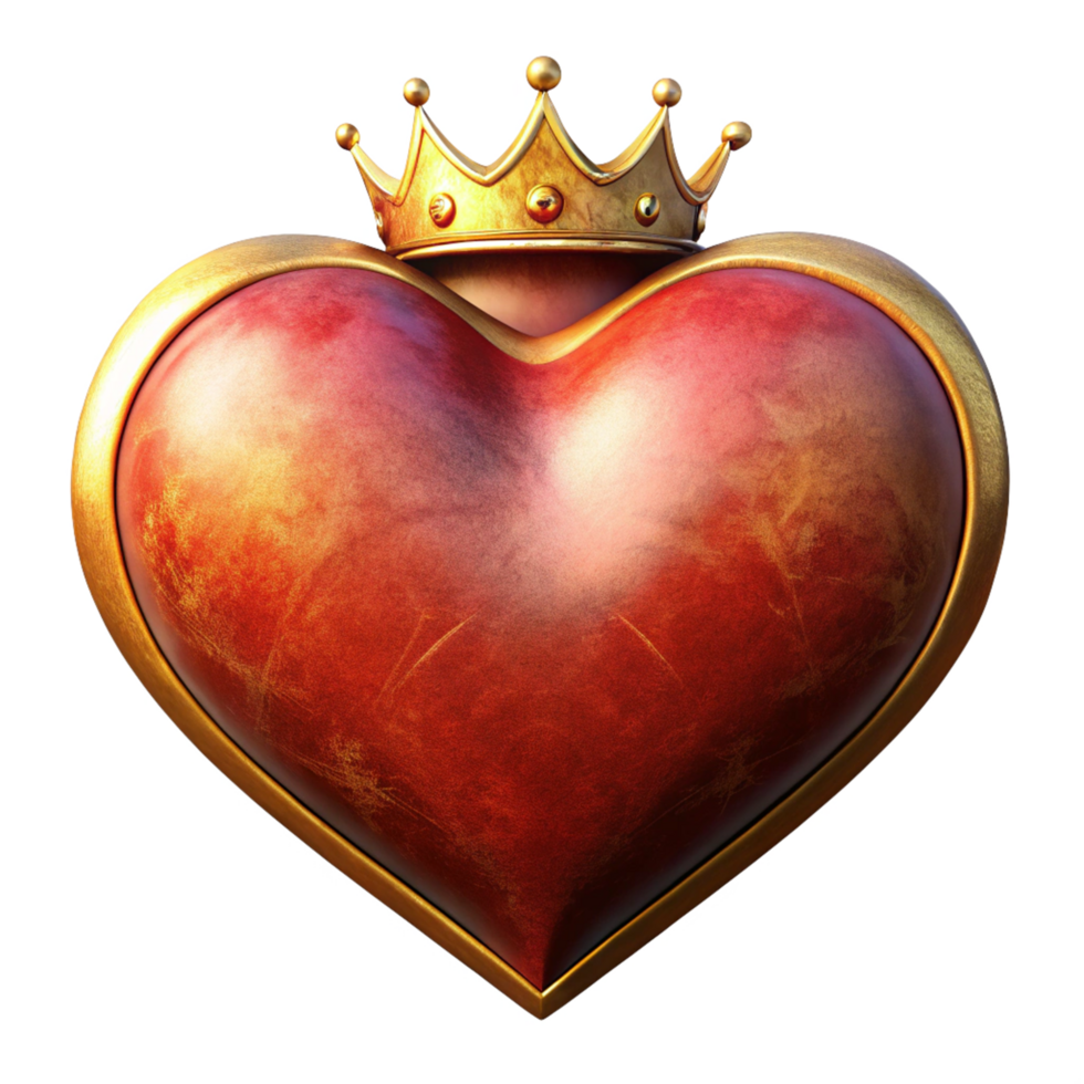 Heart design featuring a prestigious crown png