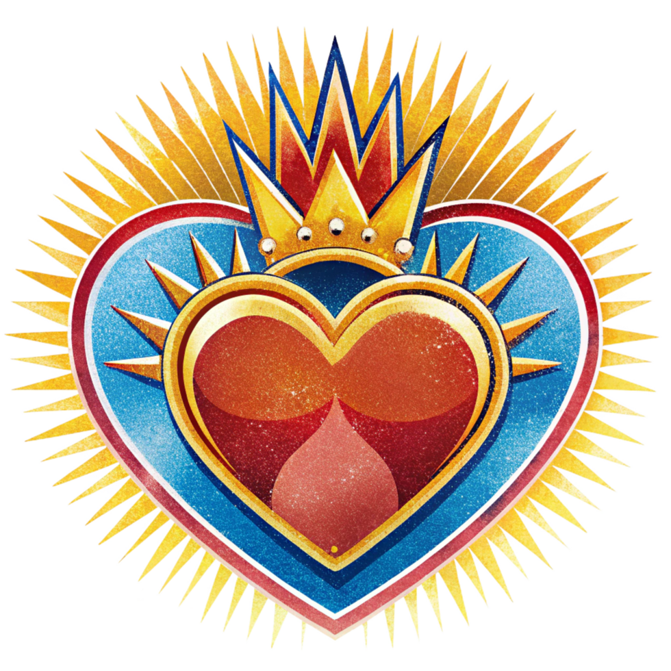 Crowned heart icon for love and royalty concepts png