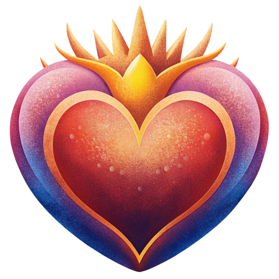 Love and royalty symbolized by a heart with a crown png