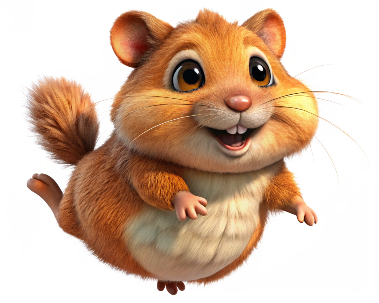 Cute hamster enjoying an exciting jump on transparent background png
