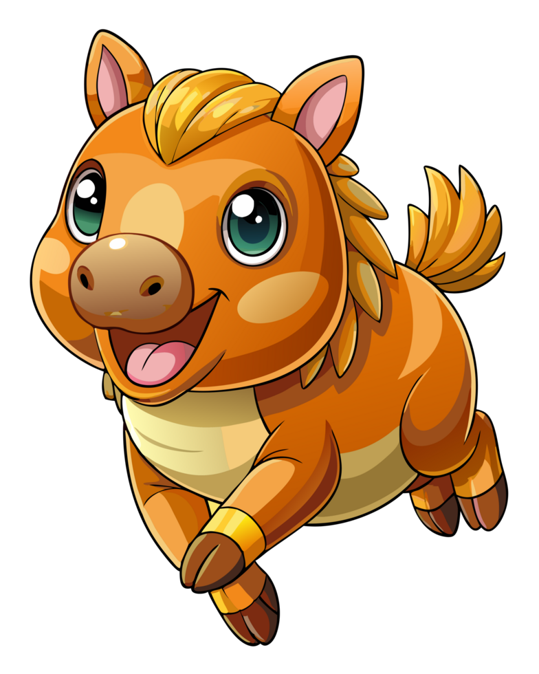 Adorable jumping capybara isolated on transparent background png