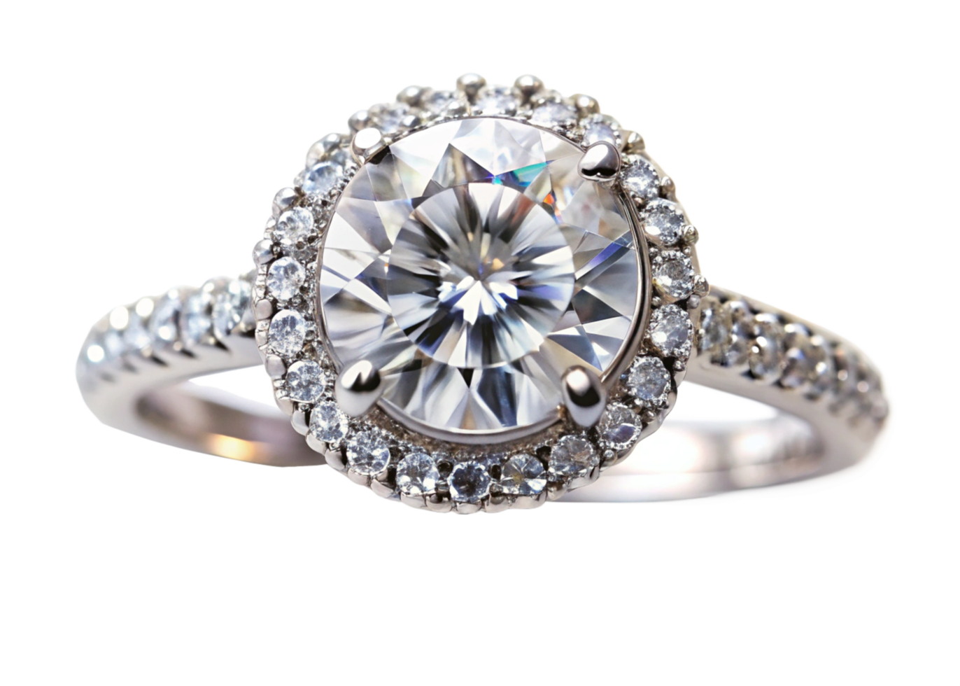 Precious engagement ring with sparkling diamond and luxury detailing on transparent background png