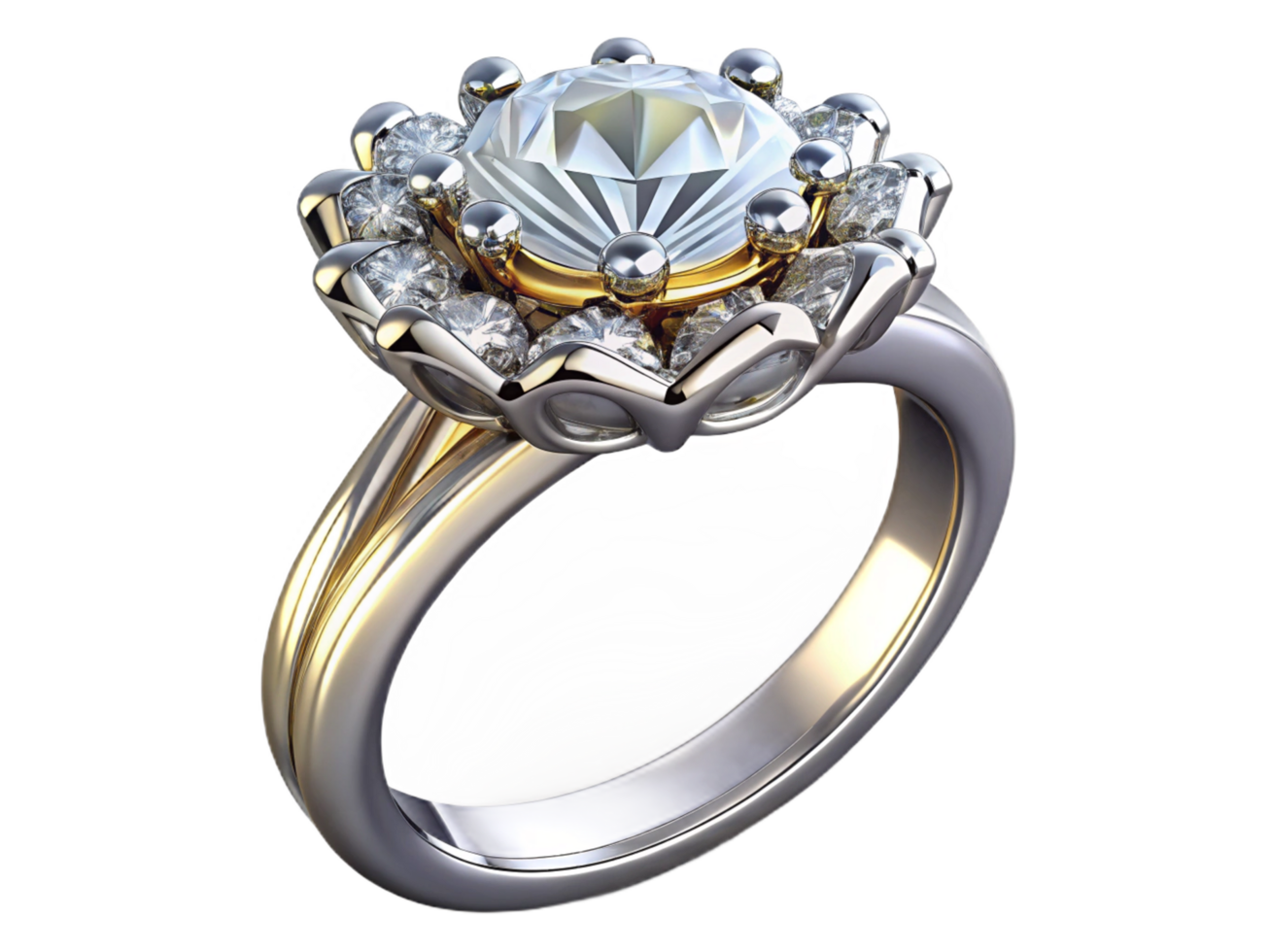 Classic and elegant diamond ring with a regal touch on transparent background png