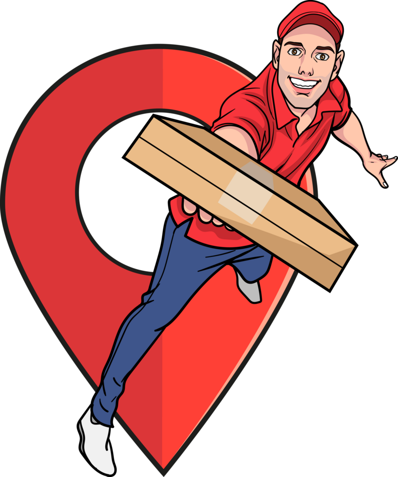 Retro business delivery service advertising, promoting express delivery png
