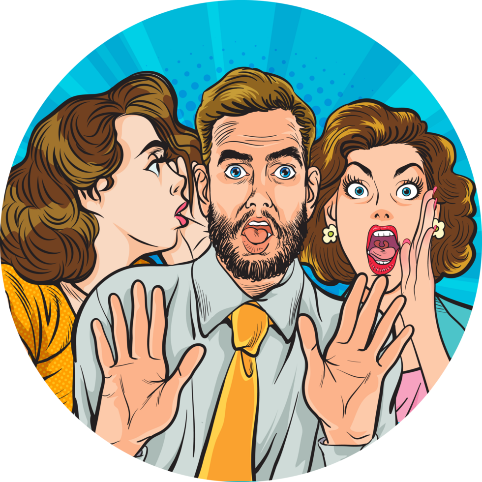 Lips and speech bubble revealing a top-secret message in comic style. png