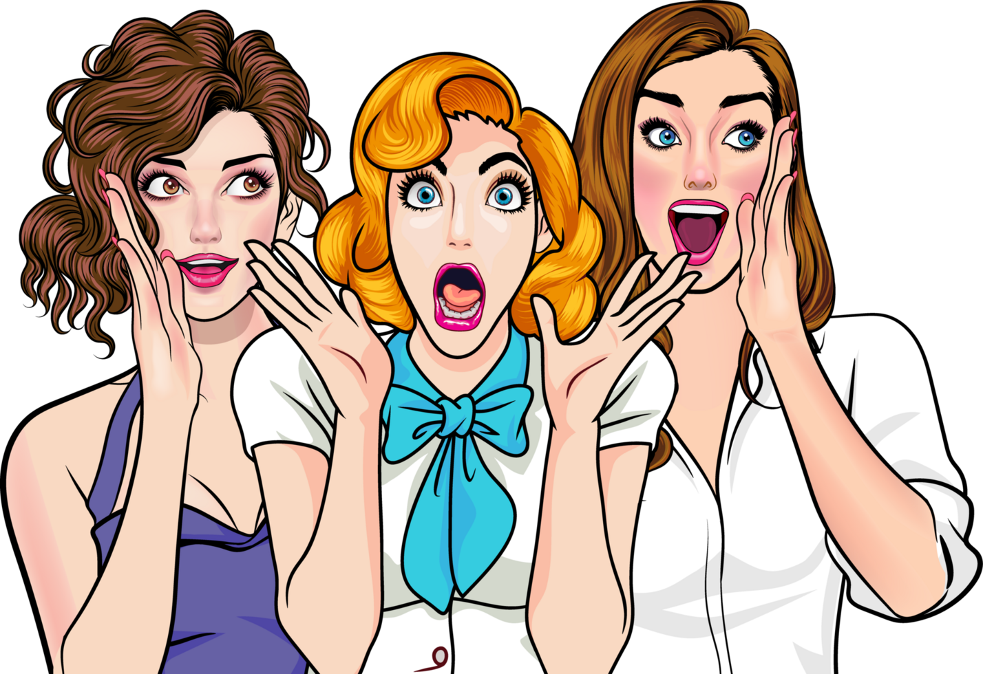 Retro pop art depicting an important announcement png