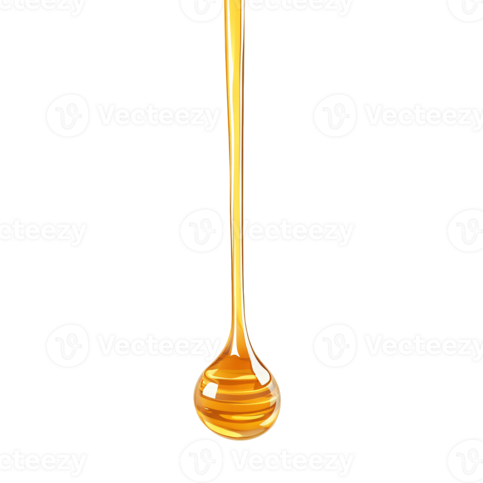 Sun-Kissed Honey Trickling from a Wooden Drizzler in Smooth Strands png