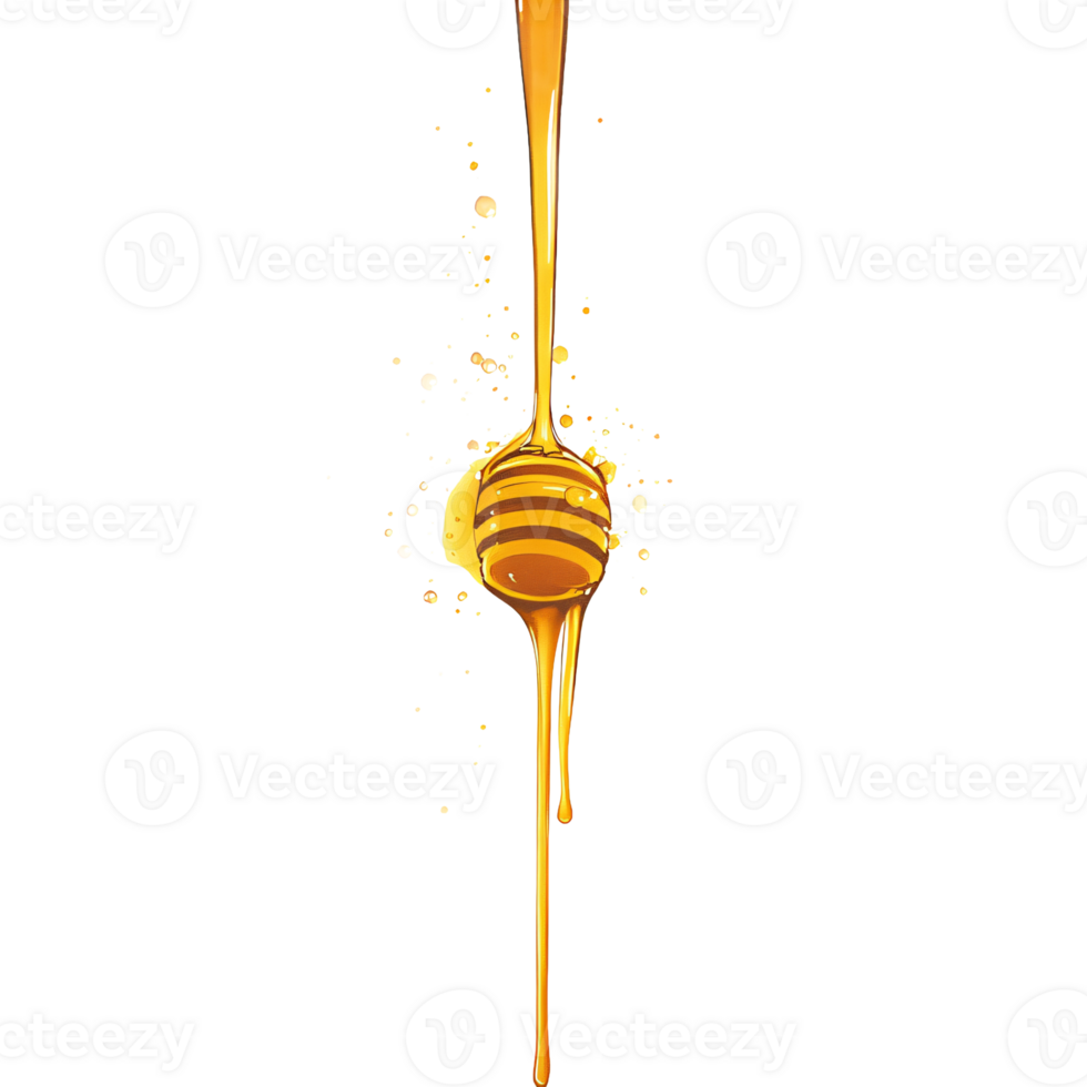 Sweet, Pure Honey Drizzling in a Steady Flow png