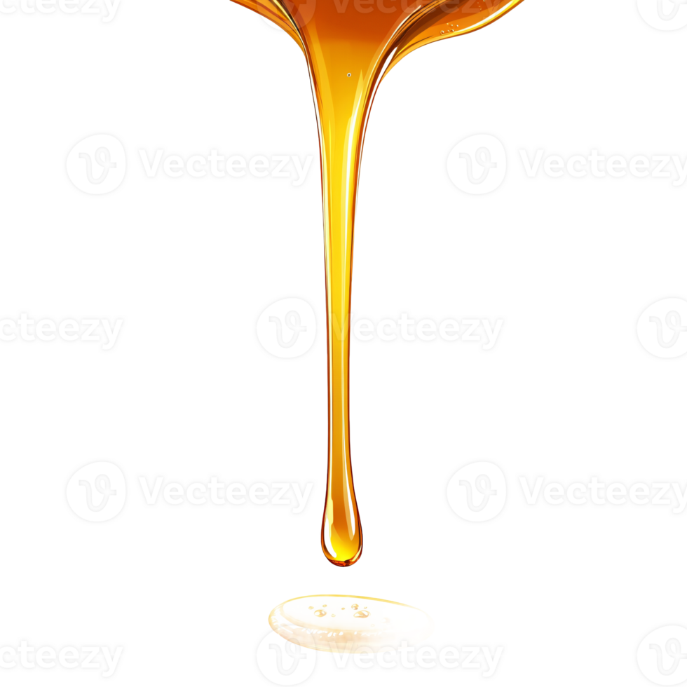Golden, Viscous Honey Dripping from a Wooden Stick png