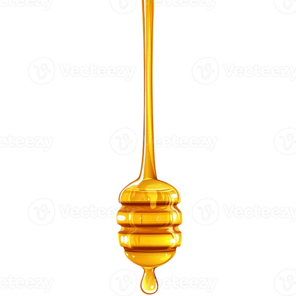 Fresh and Sticky Honey Trickling Down a Wooden Wand png