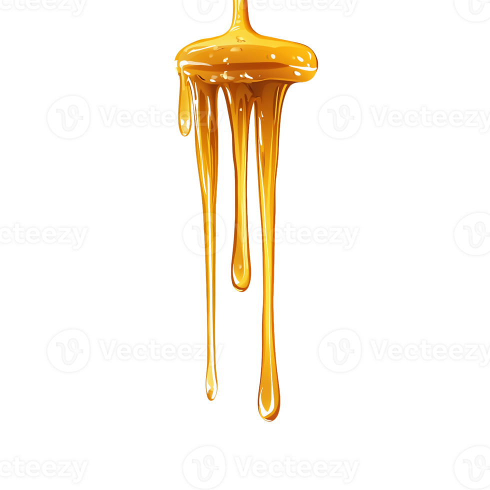Luxurious Honey Dripping from a Wooden Honey Wand png