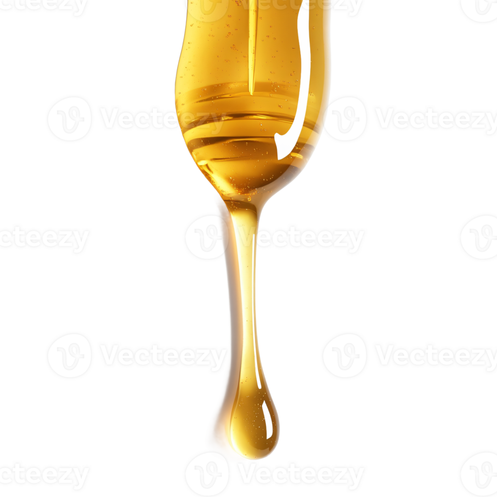 Sticky Golden Honey Drizzling in a Lustrous Flow png