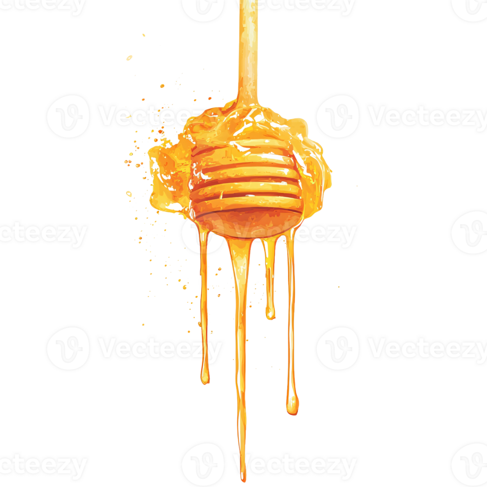 Organic Liquid Honey Dropping in a Smooth Flow png
