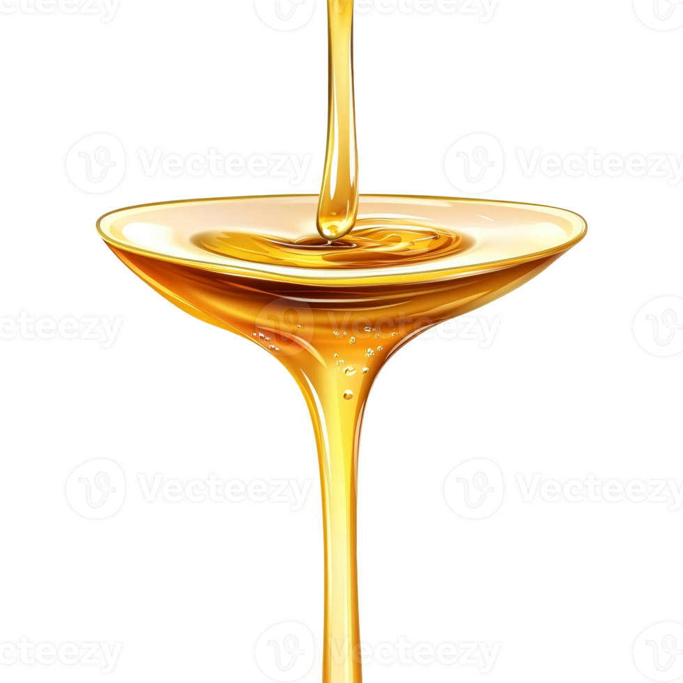 Molten Honey Slowly Flowing Down from a Honey Stick png