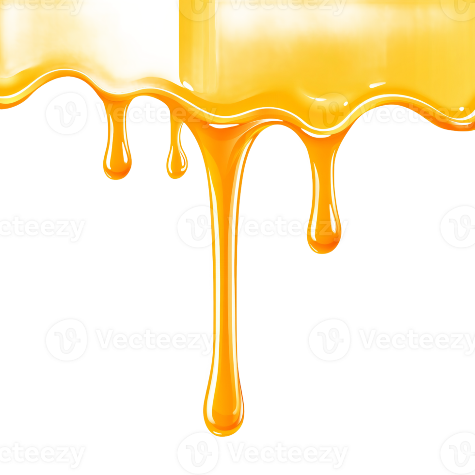 Delicate Honey Droplets Sliding Down png