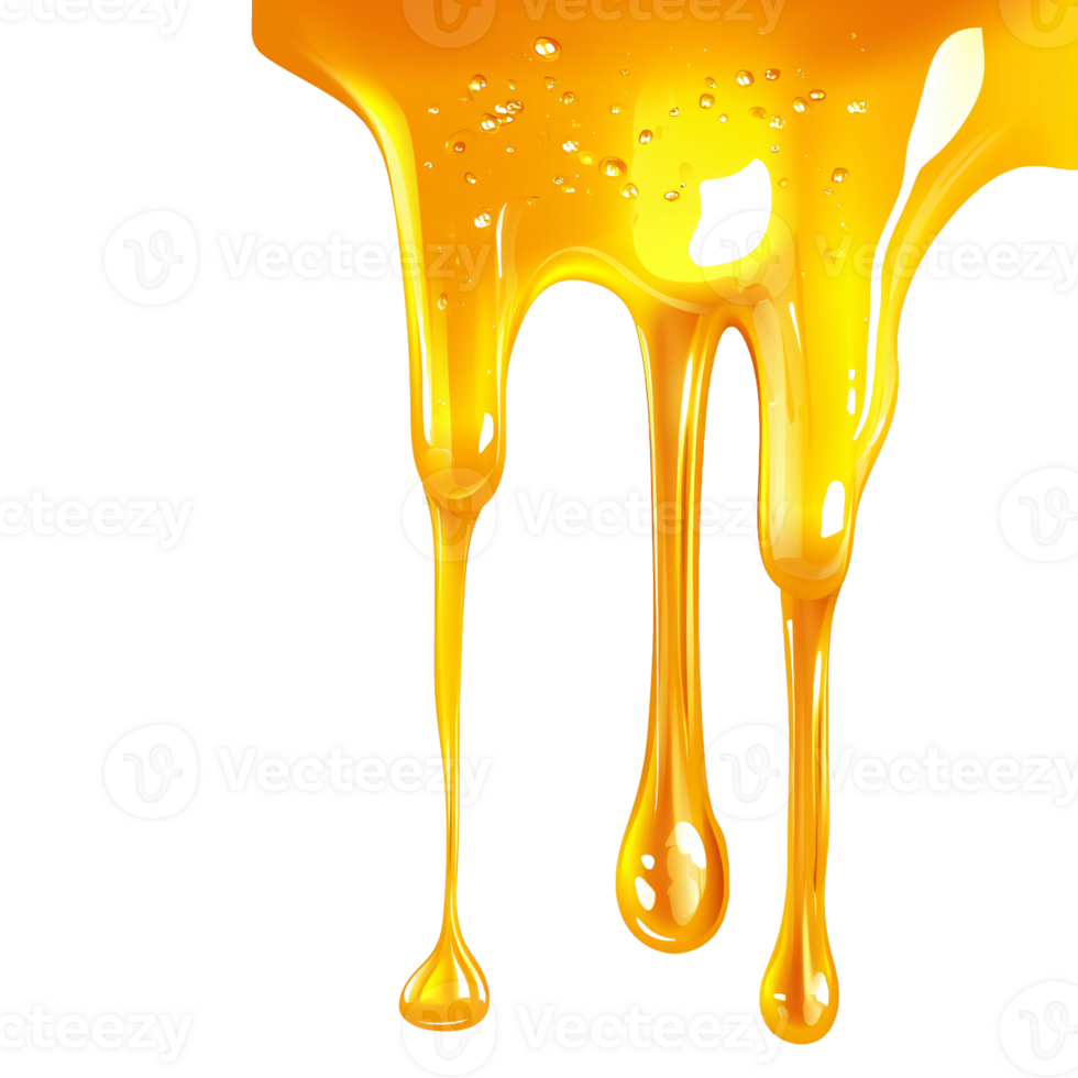 Smooth Golden Honey Dripping from a Spoon png