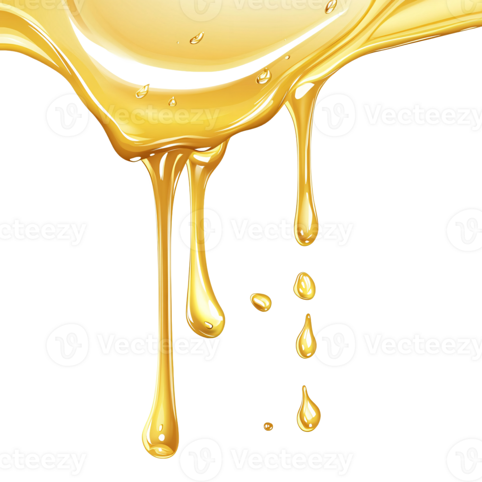 Glossy Sweet Honey Falling in Drops png