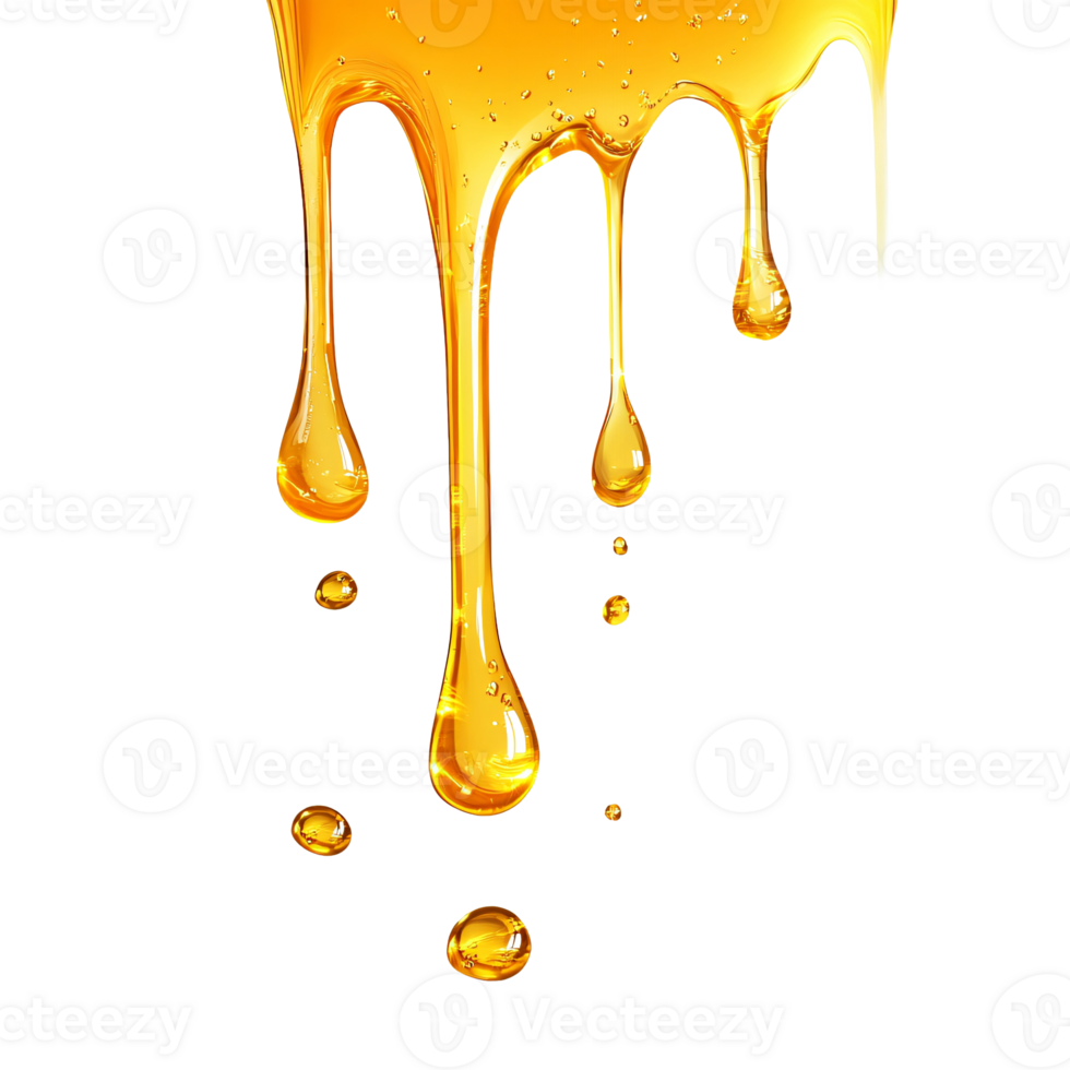 Thick Drops of Honey Falling Gently png