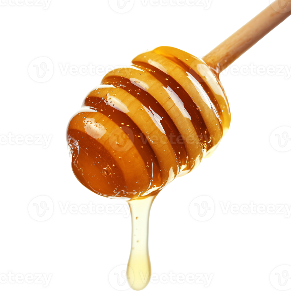 Thick Honey Flowing from a Honey Dipper png