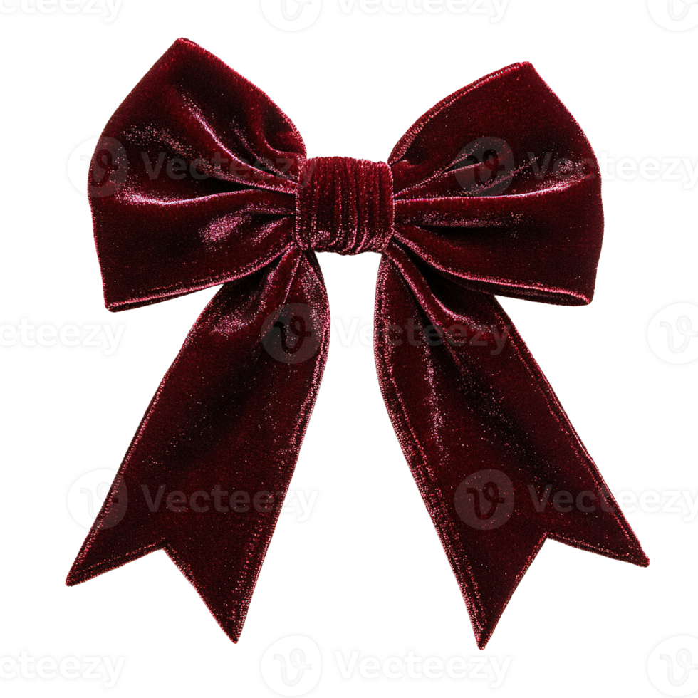 Stylish Burgundy Velvet Bow with Rich Smooth Texture Tied Neatly png