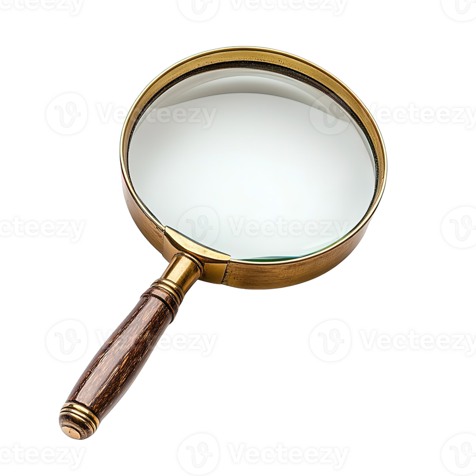 Handheld Magnifying Glass with Decorative Handle Isolated on Transparent Background png