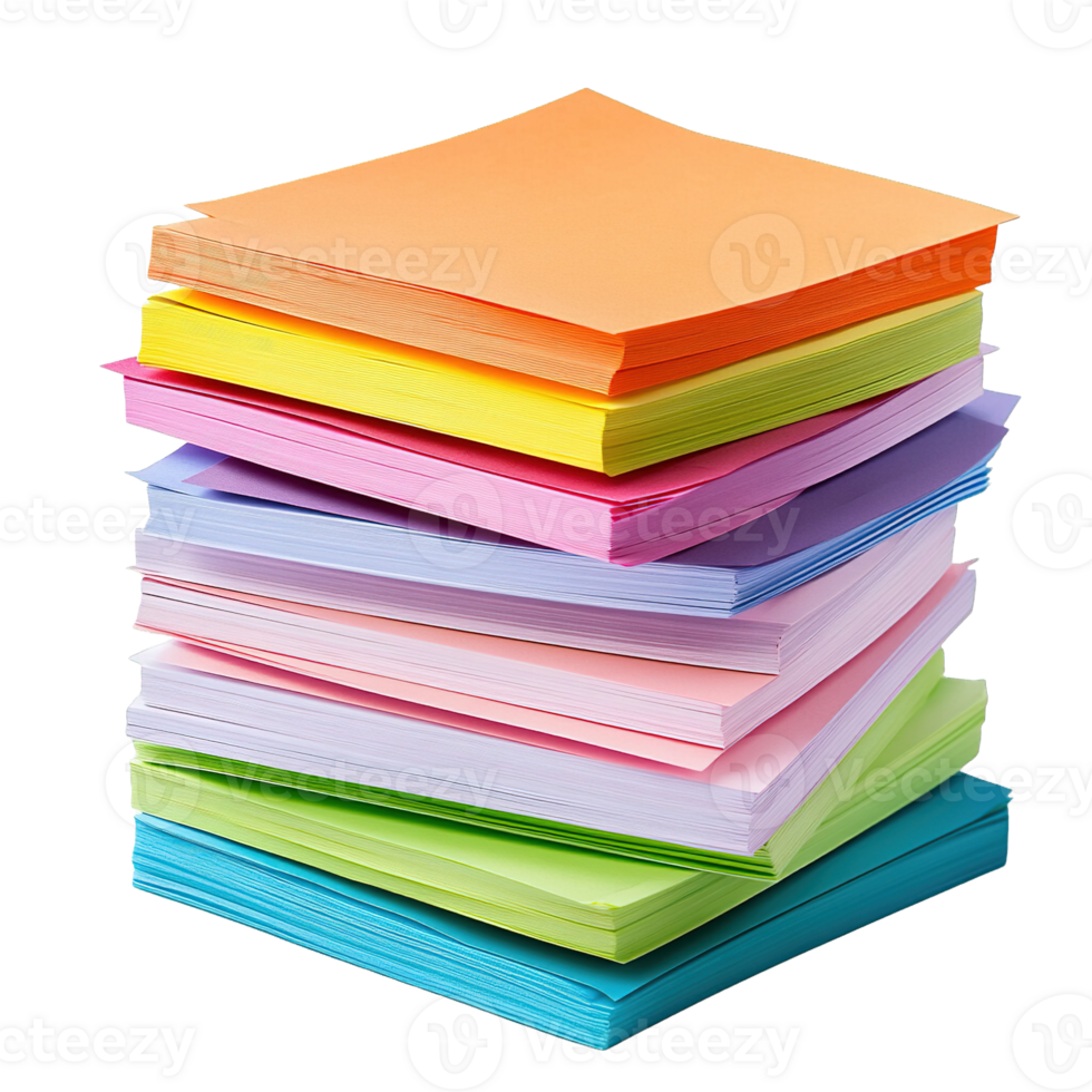 Stacks of Vibrant Square Sticky Notes in Multiple Colors png