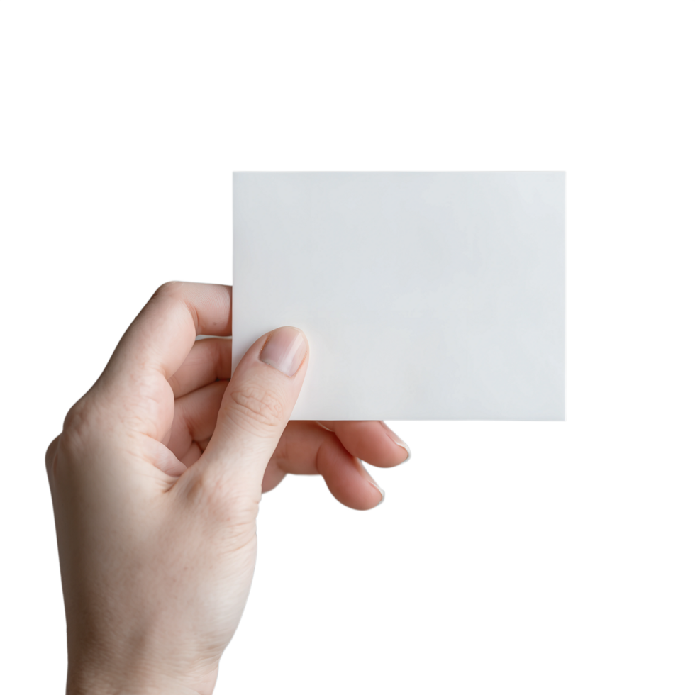 Minimalist Blank Card in Hand Perfect for Branding and Design Mockups png