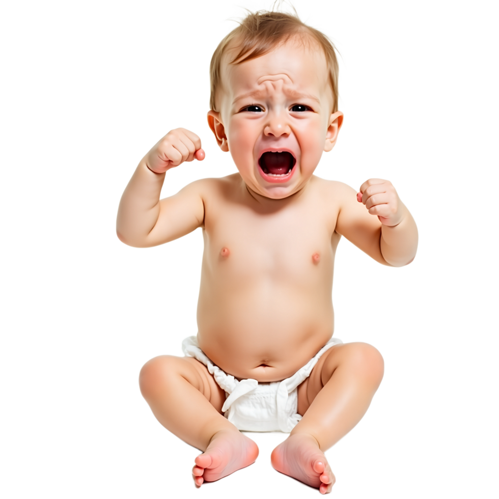 High Resolution Angry Baby Image Ideal for Baby Care Family Content png
