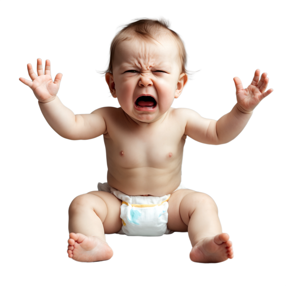 Upset Baby in Diaper Perfect for Parenting Blogs Advertisement Use png