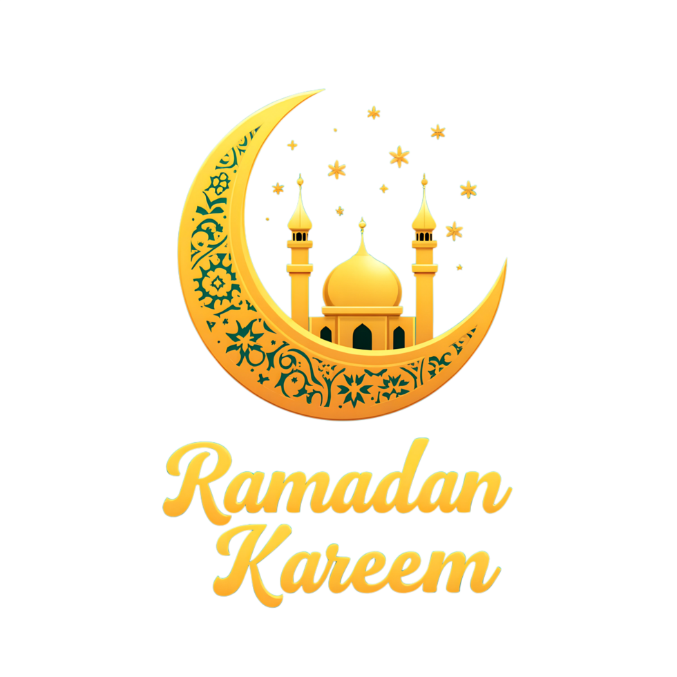 Beautiful Gold Ramadan Kareem Greeting Islamic Festival Clipart png