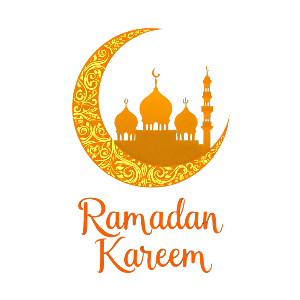 Islamic Ramadan Kareem Art Decorative Crescent Mosque Design png