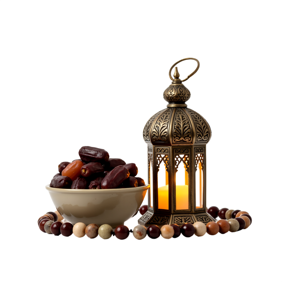Vintage Arabic Lantern with Dates for Ramadan Eid Celebrations png